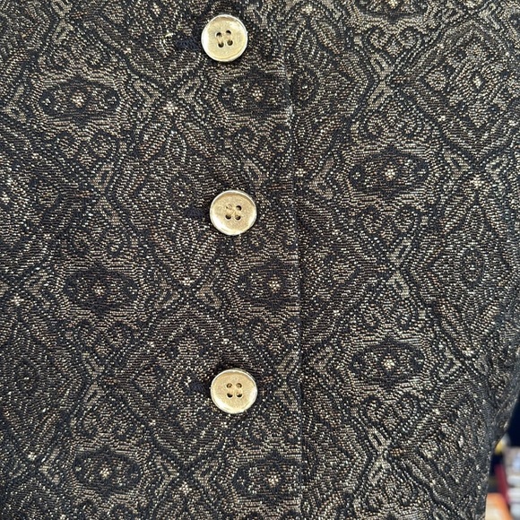 Vintage Georgiou Studio gold & black Vest size 6 - Picture 5 of 7